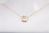 Ladies 14k Yellow Gold Horseshoe Diamond Necklace
