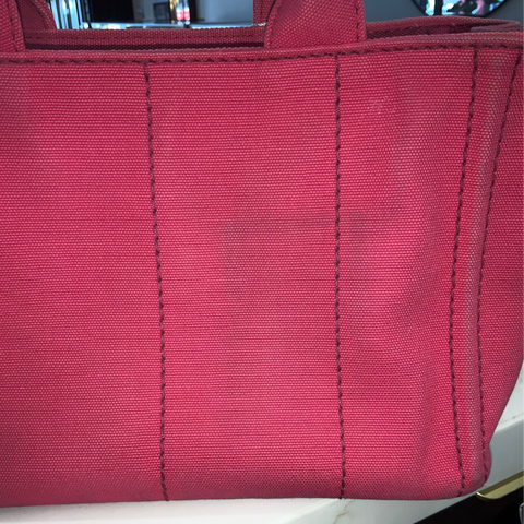 Authentic Pink Prada Canapa Small Logo Tote Bag