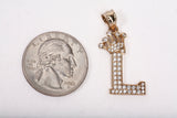 Ladies 10k Yellow Gold Crown Initial Letter L Pendant