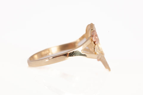 Ladies 10k Two-tone Letter "C" Heart Ring Size 8.5