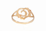 Ladies 10k Two-tone Letter "C" Heart Ring Size 8.5
