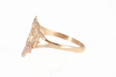 Ladies 10k Two-tone Letter "C" Heart Ring Size 8.5