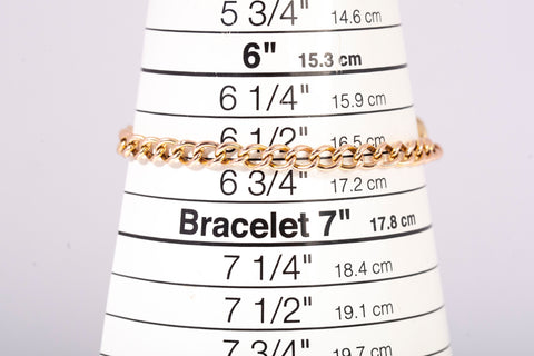 Ladies 14k Yellow Gold Curb Link Bracelet SZ 6.5