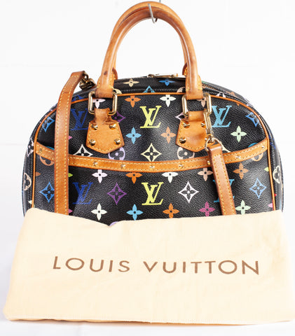 Authentic LOUIS VUITTON Black Multicolor Trouville Shoulder Bag