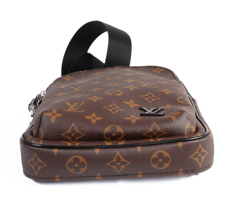 Authentic Louis Vuitton Monogram Macassar Avenue Sling Bag