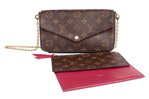 Authentic Louis Vuitton Felicie Pochette Monogram Canvas Crossbody Bag
