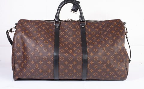 Authentic Louis Vuitton Keepall Bandouliere 55 Monogram Macassar