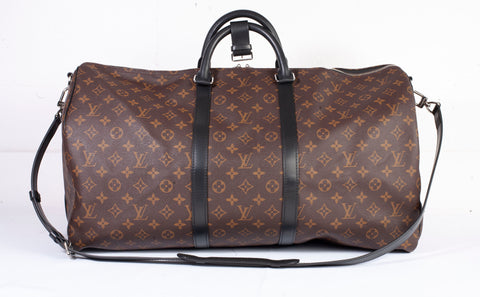 Authentic Louis Vuitton Keepall Bandouliere 55 Monogram Macassar