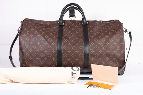 Authentic Louis Vuitton Keepall Bandouliere 55 Monogram Macassar