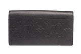 Authentic Louis Vuitton Black Monogram Empreinte Leather Sarah Wallet