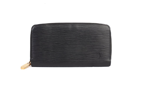 Authentic Louis Vuitton Epi Clemence Wallet Black Wallet
