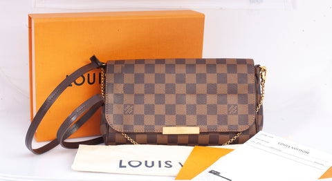 Authentic Louis Vuitton Favorite MM Damier Ebene Crossbody Bag
