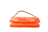 Authentic Louis Vuitton Orange Vernis Monogram Lexington Fleurs Pochette