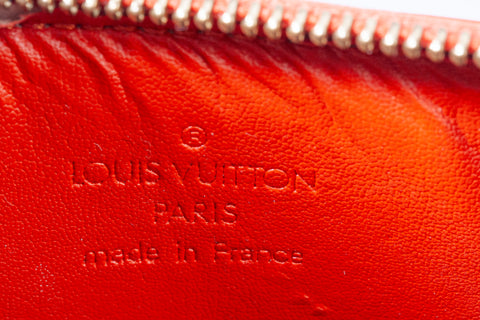 Authentic Louis Vuitton Orange Vernis Monogram Lexington Fleurs Pochette