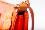 Authentic Louis Vuitton Orange Vernis Monogram Lexington Fleurs Pochette