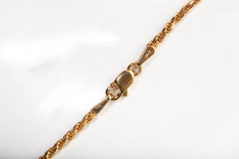 Ladies 18k Yellow Gold Rope Style Chain 16"