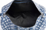 Authentic Navy Blue Louis Vuitton Keepall Bandouliere 50 Monogram Shadow