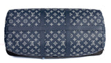 Authentic Navy Blue Louis Vuitton Keepall Bandouliere 50 Monogram Shadow
