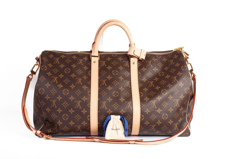 Authentic Louis Vuitton Monogram Canvas Keepall 50 Bandoulière