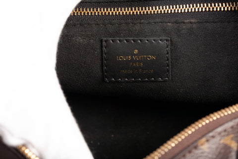 Authentic Louis Vuitton Black/Brown Monogram Petite Malle Souple Shoulder Bag