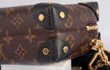 Authentic Louis Vuitton Black/Brown Monogram Petite Malle Souple Shoulder Bag