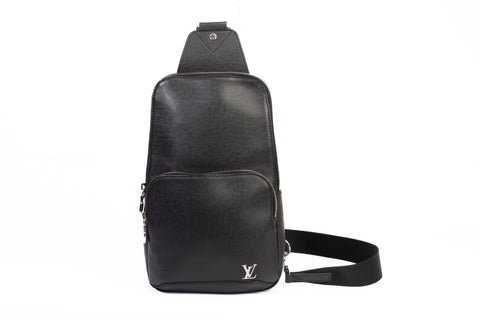 Authentic Louis Vuitton Taiga Avenue Sling Bag Glacier
