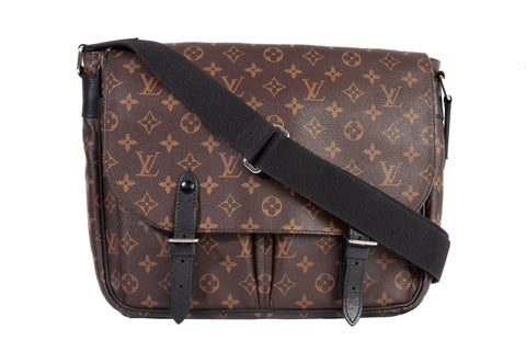 Authentic Louis Vuitton Monogram Macassar Christopher Messenger Bag