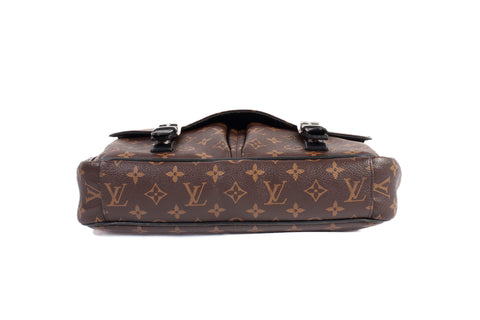 Authentic Louis Vuitton Monogram Macassar Christopher Messenger Bag
