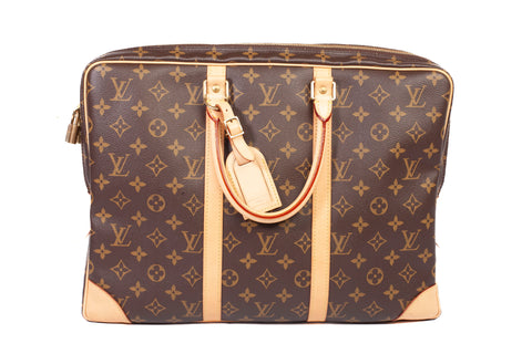 Authentic LOUIS VUITTON Monogram Canvas Porte Documents Voyage Briefcase