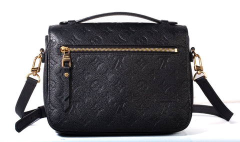 Authentic Louis Vuitton Pochette Métis Black Monogram Empreinte Leather