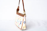 Authentic Louis Vuitton Monogram Multicolor White Pochette