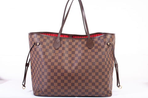 Authentic Louis Vuitton Damier Ebene Coated Canvas Neverfull GM Tote