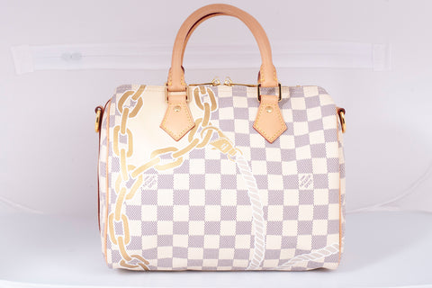 Authentic Louis Vuitton Damier Azur Nautical Speedy Bandouliere 25