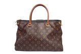Authentic Black Louis Vuitton Monogram Canvas Pallas Tote Bag