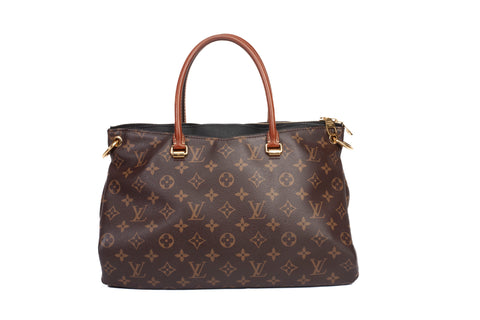 Authentic Black Louis Vuitton Monogram Canvas Pallas Tote Bag