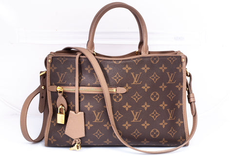 Authentic LOUIS VUITTON Monogram Taupe Popincourt PM Shoulder Bag