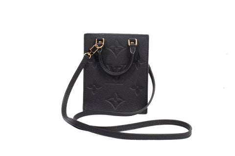 Authentic Louis Vuitton Giant Monogram Empreinte Sac Plat BB Shoulder Bag