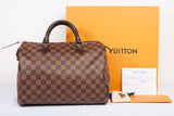 Authentic Louis Vuitton Damier Ebene Speedy 30 Handbag