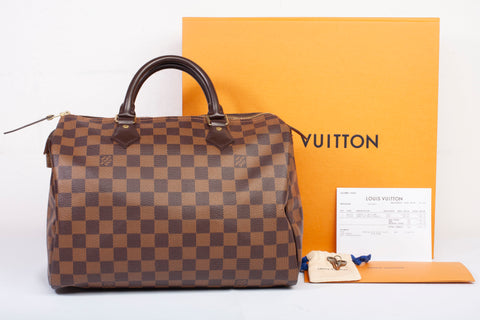 Authentic Louis Vuitton Damier Ebene Speedy 30 Handbag