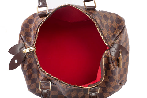 Authentic Louis Vuitton Damier Ebene Speedy 30 Handbag