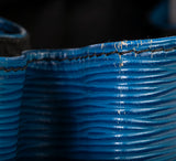 Authentic Louis Vuitton Black and Blue Epi Sac d'Epaule Bag