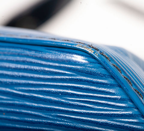 Authentic Louis Vuitton Black and Blue Epi Sac d'Epaule Bag