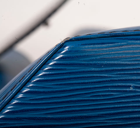 Authentic Louis Vuitton Black and Blue Epi Sac d'Epaule Bag