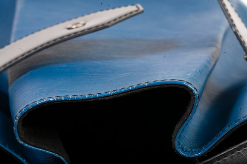 Authentic Louis Vuitton Black and Blue Epi Sac d'Epaule Bag