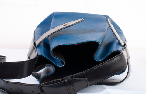 Authentic Louis Vuitton Black and Blue Epi Sac d'Epaule Bag