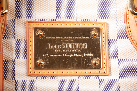 Authentic Louis Vuitton Damier Azur Hampstead MM Handbag
