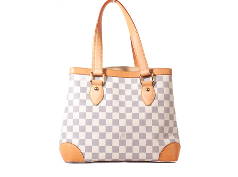 Authentic Louis Vuitton Damier Azur Hampstead MM Handbag