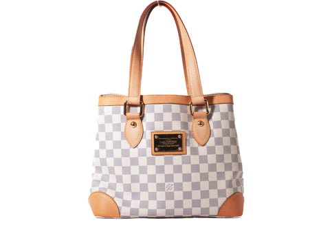 Authentic Louis Vuitton Damier Azur Hampstead MM Handbag