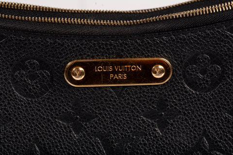 Authentic Louis Vuitton Black Monogram Empreinte Leather Liv Pochette
