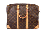 Authentic LOUIS VUITTON Monogram Canvas Porte Documents Voyage Briefcase